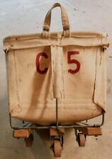 Antique - Salvage - Canvas Post Office Mail Laundry Cart picture