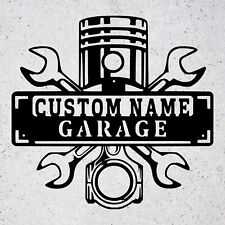 Custom Garage Metal Wall Art Sign Personalized Workshop Mechanic Repair Signs picture