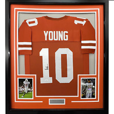 FRAMED Autographed/Signed VINCE YOUNG 33x42 Texas Orange College Jersey JSA COA picture