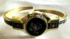 DunDee Vintage Floral Enamel Swiss Made Watch. Not working picture
