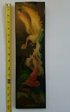 Russian Laquer Painting On Panel Boy With Bird Fairytale Unsigned 16 x 4 1/2 in. picture