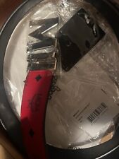 Authentic MCM Red and Black Men's Reversible Leather Belt picture