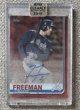 2019 Topps Clearly Authentic Freddie Freeman Red Auto Autograph /50 + Bonus picture