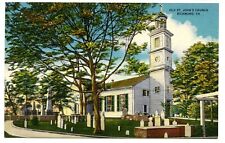 Vintage Linen Postcard Old St. John's Church located in Richard, Virginia picture