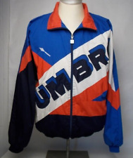 UMBRO Vintage Red White Blue Color Block Lined Track Jacket CA 10311 Pre-owned picture