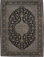 Navy Hand Knotted Vintage Traditional 10X13 Oriental Rug Dining Room Wool Carpet picture
