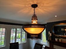 French Bronze Jeweled Accents Glass Up Pendant chandelier picture