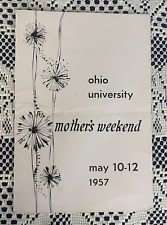 {1957} Ohio University “Mother’s Weekend” Brochure/Pamphlet Athens Bobcats {Vtg} picture