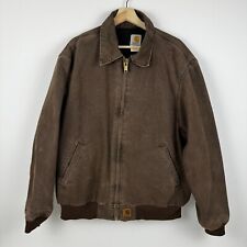 Vintage Carhartt Duck Canvas Mesh Lined Jacket J102 CHT Brown Mens Large L picture