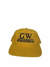 Vintage GW University Washington DC Split Bar Yellow SnapBack Hat picture