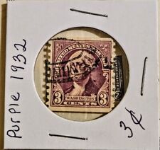 Vintage Rare Historical George Washington Stamp Black Eyes Purple/Violet  picture