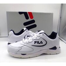 Fila Men's Tri Runner Leather Sneakers, White/Navy, 8.5 picture