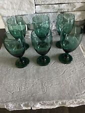 Vintage Libbey Glass Juniper Set Of 6 Teardrop Water Wine Goblets 6 3/4”H. picture