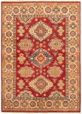 Traditional Hand-Knotted Geometric Carpet 4'11