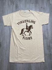 Vintage 70s 80s Timberline Farms T Shirt Elkhart Illinois Small Thin Horse picture