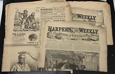 Lot Of 5 Harper's Weekly 1800s Illustrated Newspapers Th. Nast & C.S. Reinhart picture