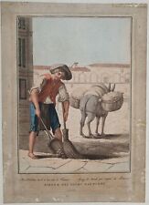 Antique copper engraving, Florence, Carlo Lasinio, Scavenger, Street vendors picture