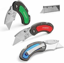 WORKPRO 3PC Folding Utility Knife Set Quick Change/Back-lock w/10PC Extra Blades picture