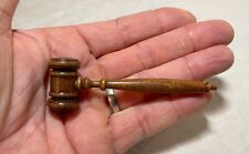 antique handmade miniature salesman sample doll carved wood judge gavel hammer picture
