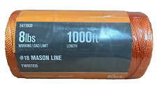NEW 1000 FT #18 Mason Line Twisted Rope Cord Chalk Seine Twine String Orange 8lb picture