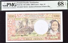 French Pacific Territories 1000 Francs Pick#2b ND(1996)PMG68 EPQ SG Unc Banknote picture