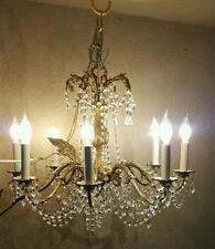 vintage chandelier brass and crystal tassels 20