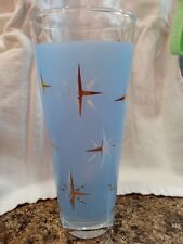 Vintage BARTLETT COLLINS Atomic North Star Glass MCM Blue Highball Tumbler picture