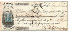 Civil War Era Bank Check 1863 C. Emerson Banker w/US Inter. Rev. 2C Stamp 14-281 picture
