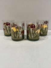 Vintage Culver Iris Cinnabar Lowball Glass Mid Century 22KT - Set Of 4 Glasses picture
