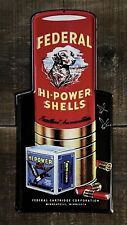 FEDERAL Hi-Powered Shells, Minneapolis, MN, Ammunition Ad. Embossed Metal Sign picture