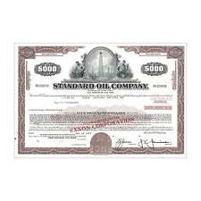 Standard Oil Co. Bond Certificate // $5,000 // Brown // 1970s picture