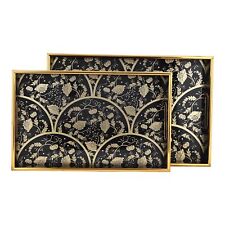Serving Tray with Antique Look & Stylish Design Decorative Trays with Handles... picture