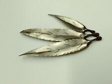 1950s NYE Sterling Brooch 3 Willow Leaves picture