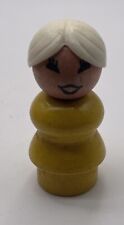 Fisher Price Little People Woman Grandma Mom White Hair In Bun Wood Vintage picture