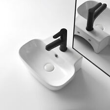 Small Wall Mount Sink Corner Bathroom Vessel Sink Porcelain Ceramic Above Counte picture