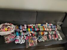 huge lot of grosgrain ribbon various widths and alligator clips picture