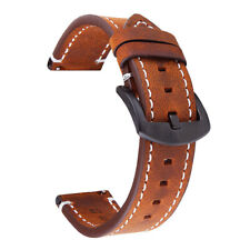 Premium Vintage Stitched Genuine Leather Watch Strap Band 18/19/20/21/22/24mm picture
