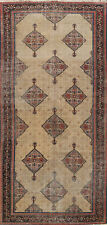Antique Pre-1900 Bibiak Abad Vegetable Dye Distressed Area Rug Hand-knotted 6x12 picture