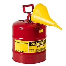 Justrite Red Steel 5-Gallon Safety Can w Funnel Model 7150110 New picture