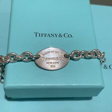 Please Return To Tiffany & Co Silver Oval Tag 7.5