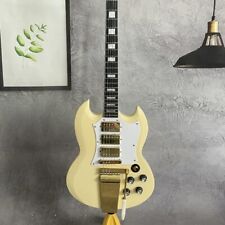 Cream Yellow 1967 SG Custom Electric Guitar HHH Pickups Tremolo Mahogany Body picture