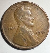 RARE 1944 Wheat Penny Error No Mint Mark “L I” in Liberty Rim Error Cent Coin picture