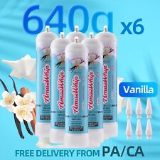 AmazWhip 6 X TANK Cannister Whip Cream Tank Pure Premium Gas 640G  Vanilla picture