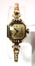 VINTAGE 195O'S USA WOMENS BULOVA 10K GOLD ROLLED MANUAL 21 JEWELS picture