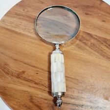 Antique 19th Century Mother Of Pearl Handle Magnifying Glass picture