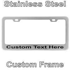 Custom Laser Engrave Chrome Stainless Steel License Plate Frame With YOUR TEXT picture