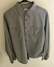 Vintage J Crew Shirt Mens Large Gray Button Up Preppy Cotton Double Pockets 1990 picture