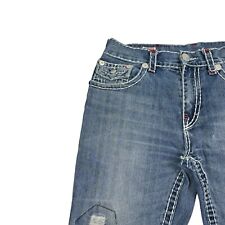 True Religion Jeans Mens 34 Blue Ricky Super T Medium Wash Denim Thrashed picture