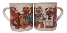 VINTAGE 1984 Set Of 2 Ceramic Teddy Bears In Costumes Tea Coffee Mug Cup Current picture