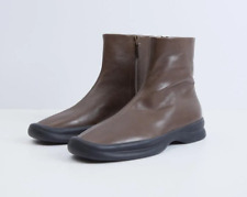 The Row Town Ankle Leather Boots in Khaki Green New 37.5 7.5 Womens picture
